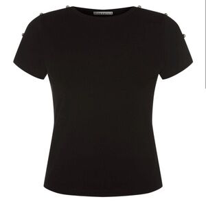 ALICE + OLIVIA !!! Black Pearl Top SMALL !